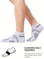 5 Pairs Polyester Elastane Knit Ankle Crew Socks