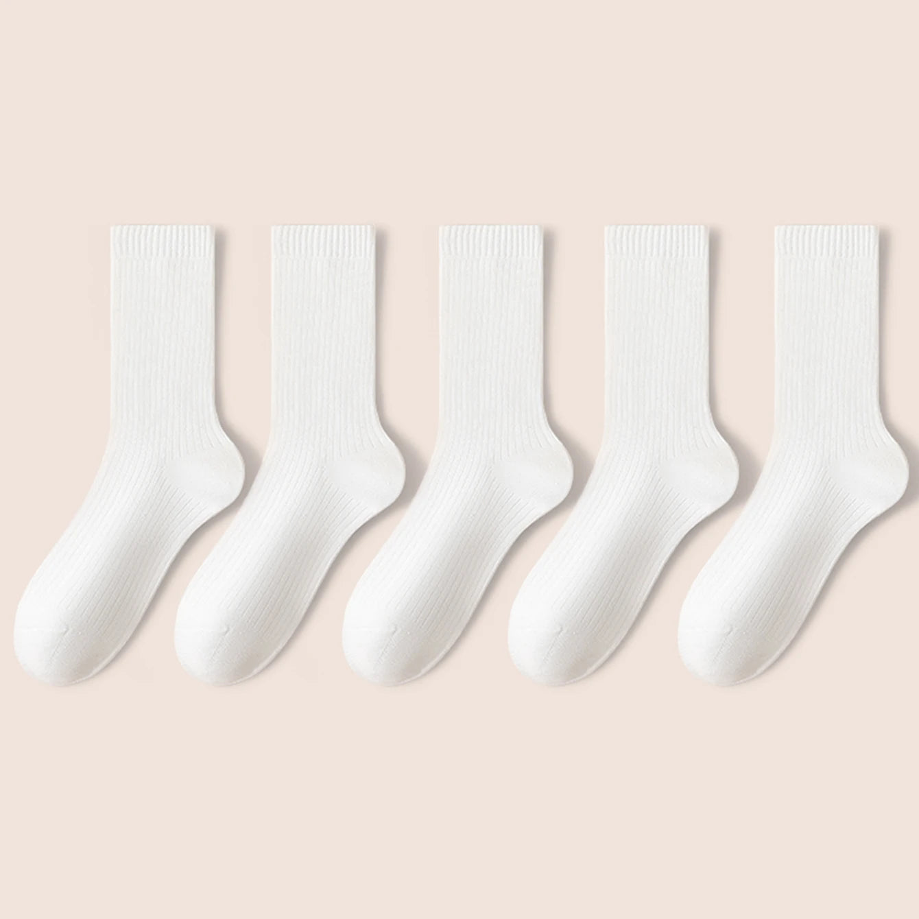 Polyester Elastane Women Mid Tube Casual Socks - 6