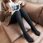 Nylon Elastane Fleece Lined Thermal Tights for Women