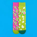 Avocado Heart Print Cotton Blend Mid Calf Socks