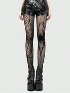 Polyester Elastane Fishnet Stockings Printed Pattern Tights