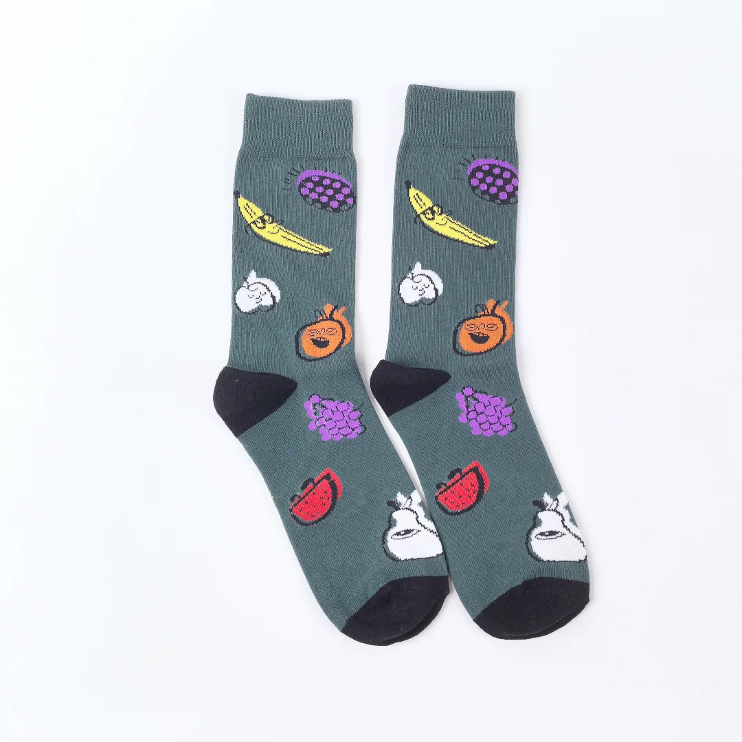 Polyester Elastane Printed Crew Socks for Men - 11