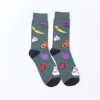 Polyester Elastane Printed Crew Socks for Men