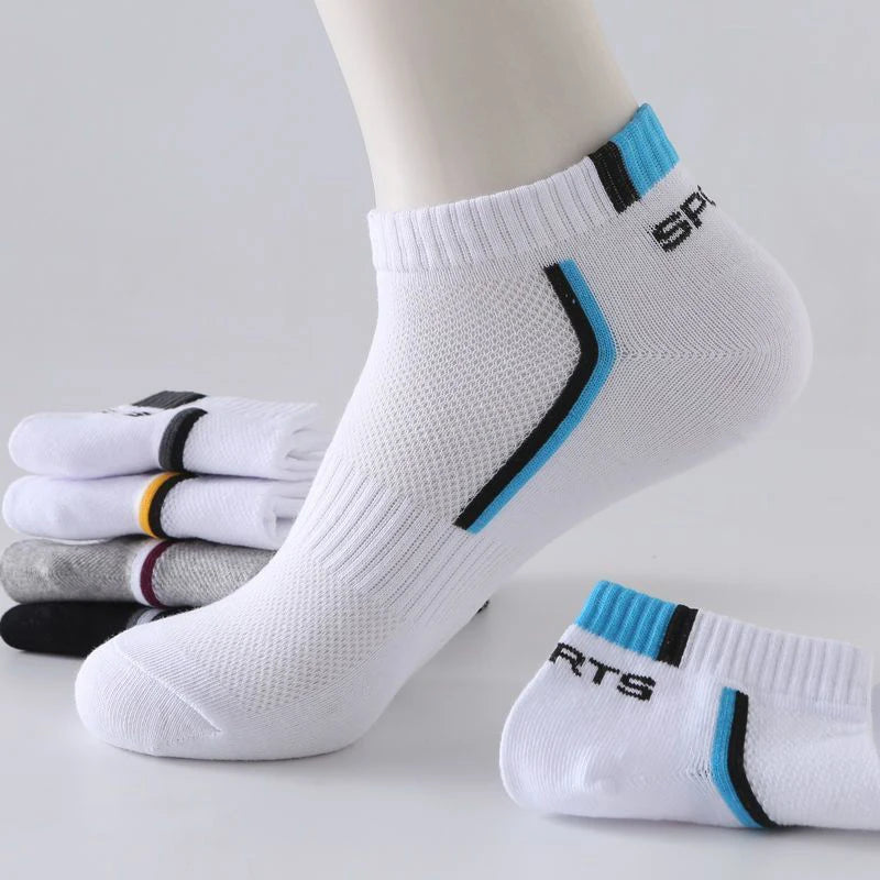 Men Breathable Polyester Ankle Socks Sports Invisible Casual Footwear