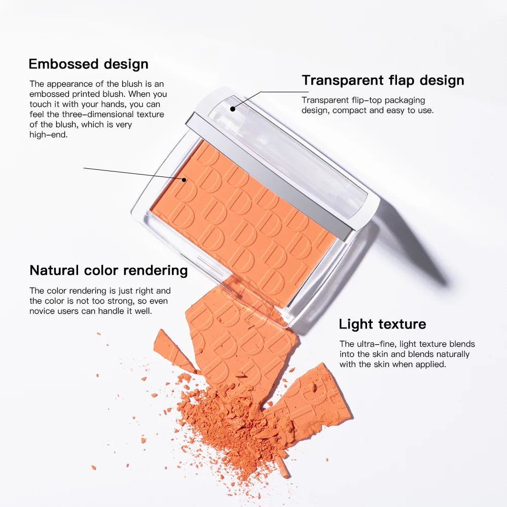 Matte Embossed Powder Blush Palette for Natural Cheek Color