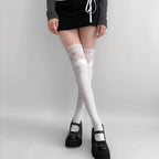 Polyester Elastane Lace Knee High Stockings