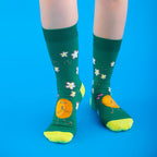 Cotton Blend Avocado Print Mid Calf Socks