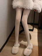 Floral Jacquard Nylon Elastane Mesh Stockings