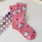 Polyester Elastane Cartoon Printed Mid Tube Casual Socks