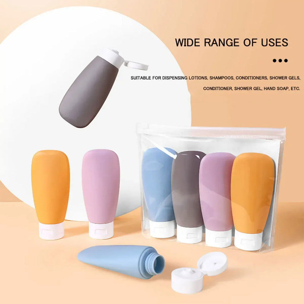 4 Piece PE Material Travel Toiletry Bottle Set