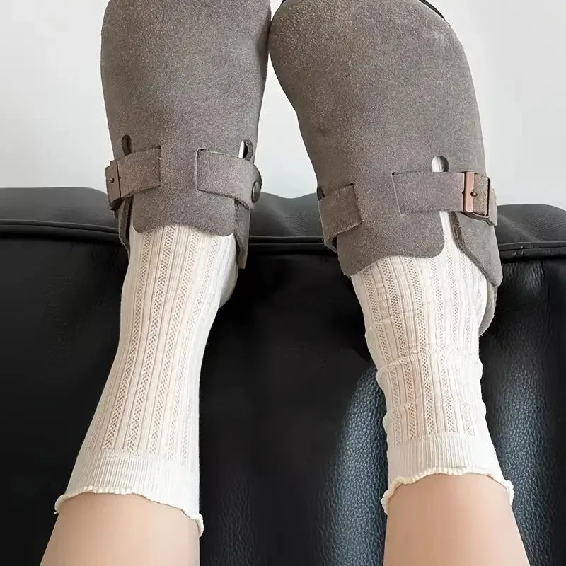 Polyester Elastane Mesh Mid Tube Casual Socks - 6