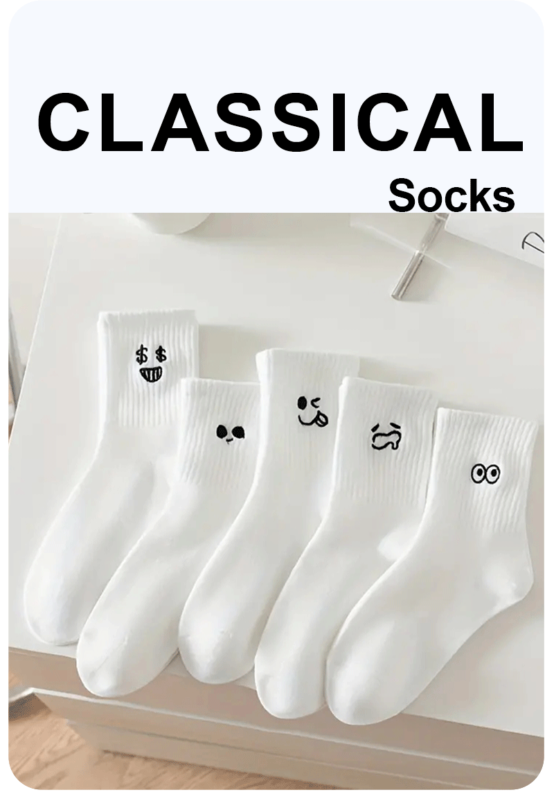 Polyester Blend Cartoon Pattern Mid Tube Socks
