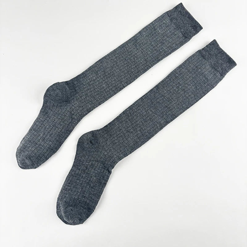 Polyester Elastane Vertical Texture Calf Socks - 5