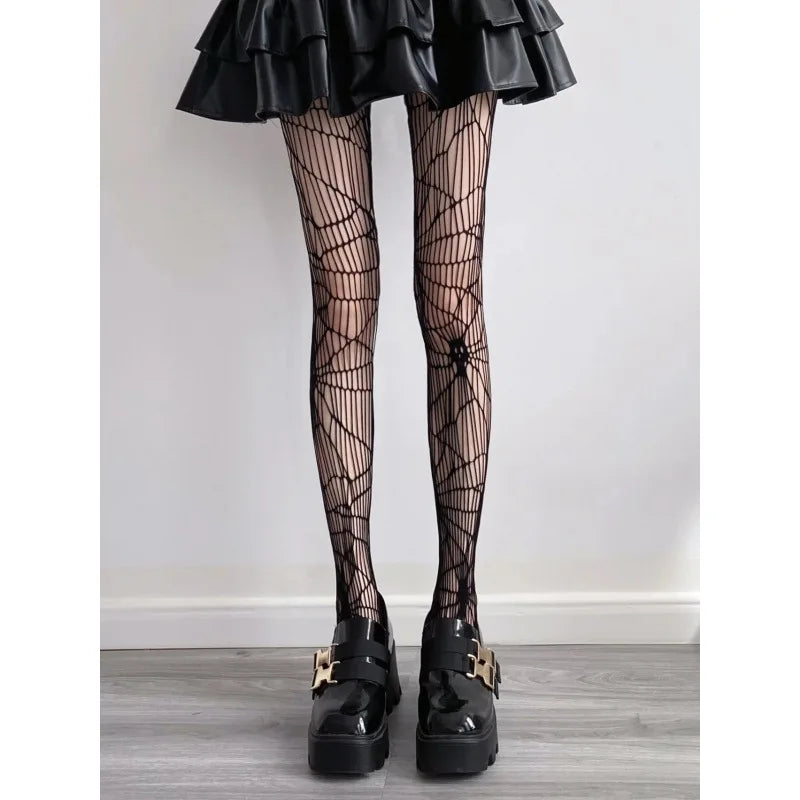 Nylon Elastane Halloween Fishnet Tights Gothic Patterned Stockings - 17