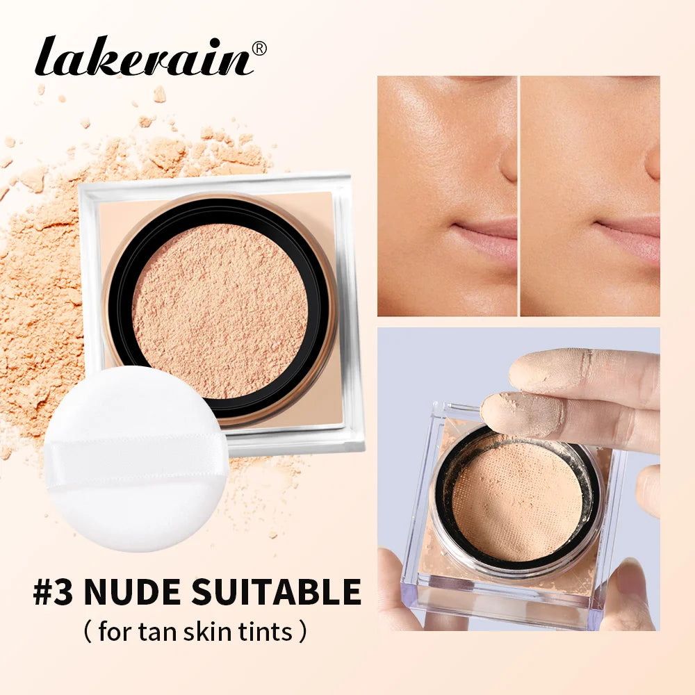 Matte Finish Loose Setting Powder Makeup With Puff