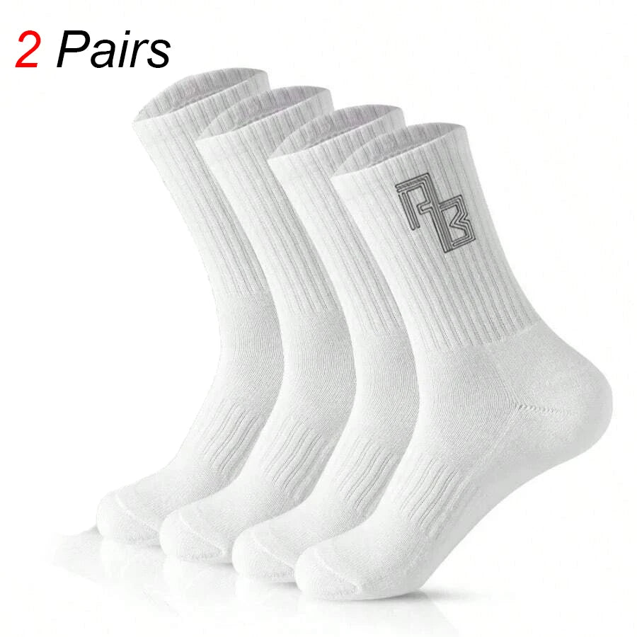 Polyester Elastane Blend Crew Socks Breathable Casual Footwear