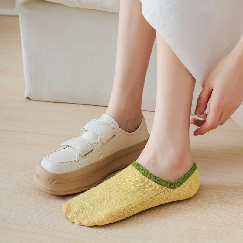 5 Pair Women Low Cut Nylon Ankle Socks