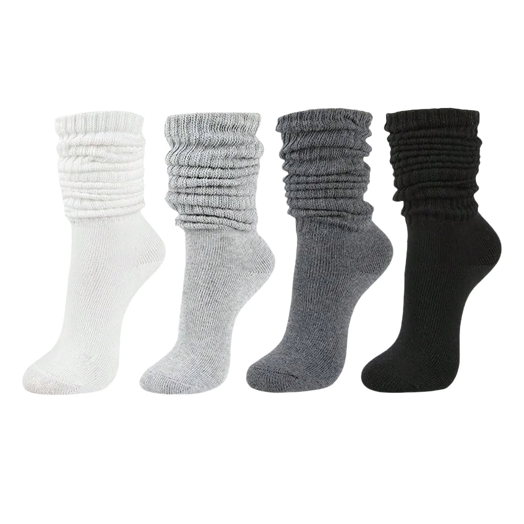 Polyester Elastane Knit Slouch Crew Socks