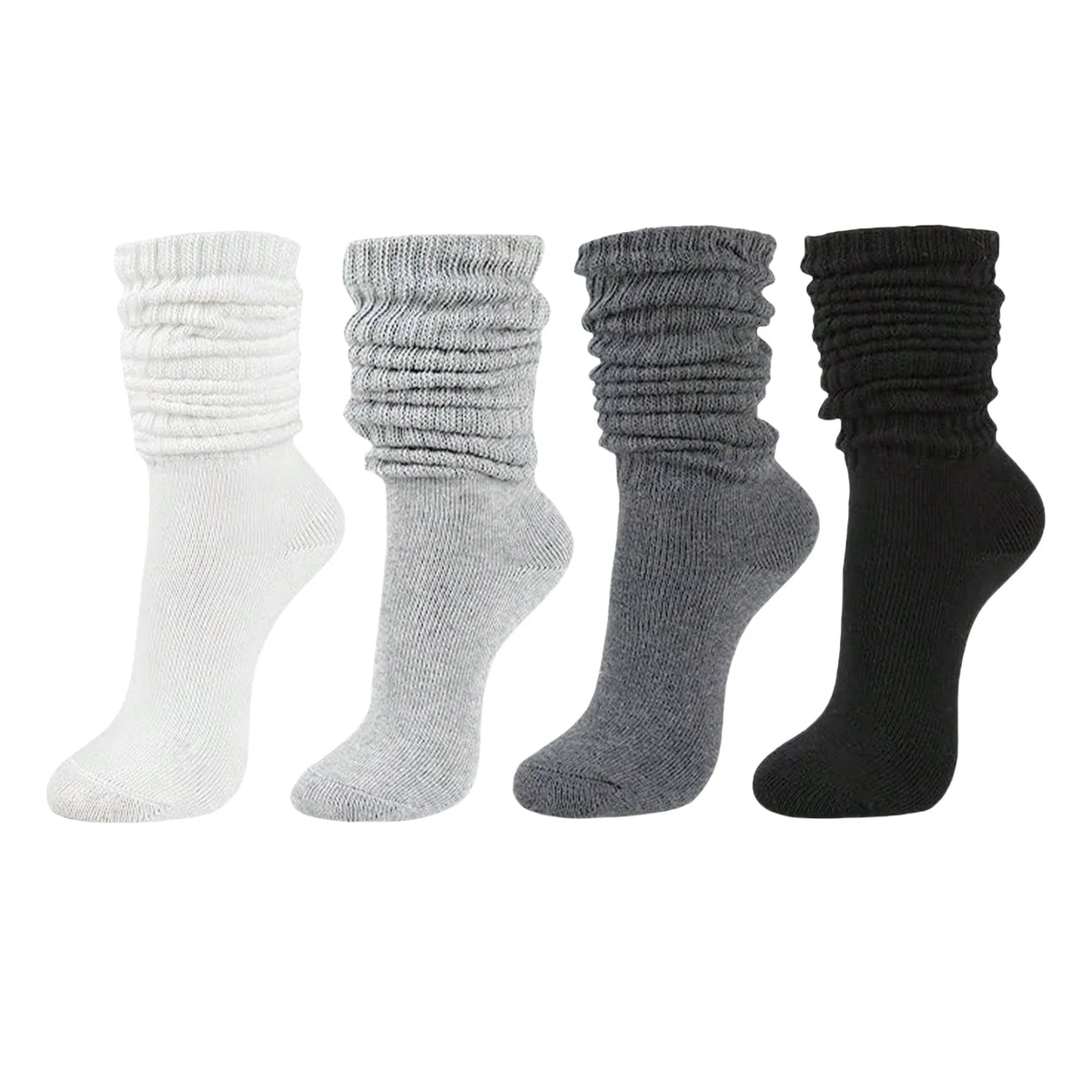 Polyester Elastane Knit Slouch Crew Socks