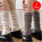 Polyester Elastane Women Mid Length Lolita Casual Socks