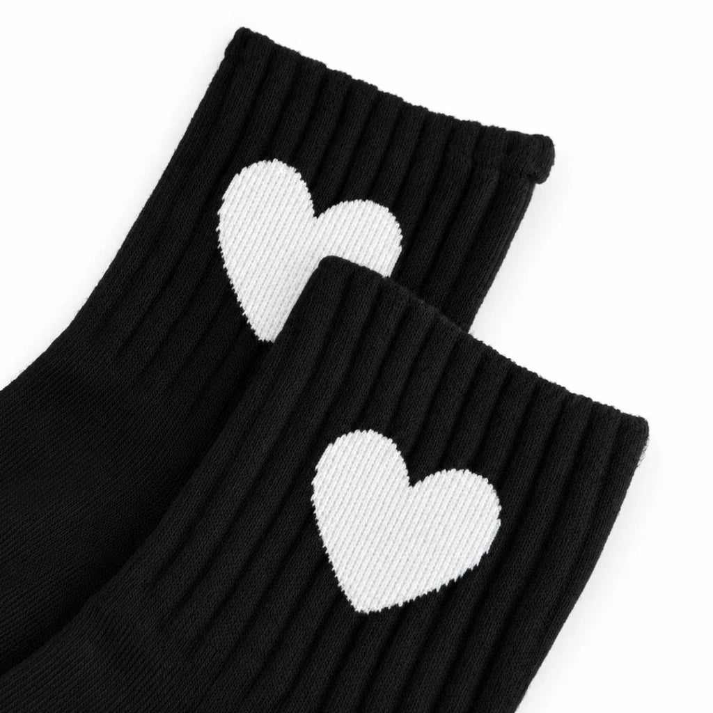 Polyester Elastane Mid Calf Heart Pattern Socks
