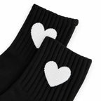 Polyester Elastane Mid Calf Heart Pattern Socks