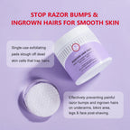 Ingrown Hair Treatment Cotton Pads for Razor Bumps and Exfoliation