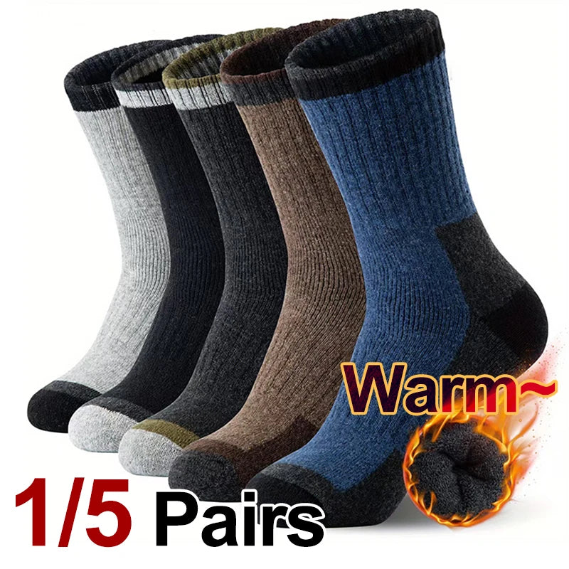 Thick Wool Blend Crew Socks for Winter Warmth - 7