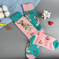Cotton Blend Dalmatian Dog Print Mid Calf Casual Socks
