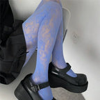 Floral Pattern Nylon Pantyhose Tights