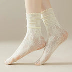 Lace Mesh Knit Ankle Socks Breathable Hollow Out Stockings