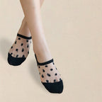 Polyester Elastane Polka Dot Low Tube Casual Women Socks