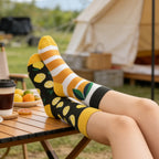 Cotton Lemon Print Mid Calf Casual Socks