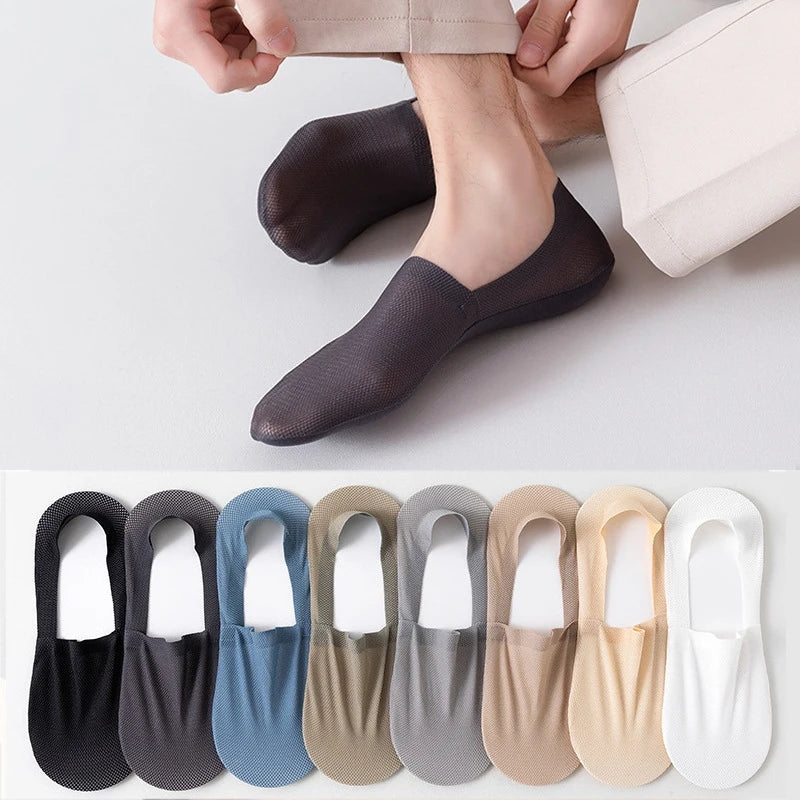 Men Cotton Blend Low Cut Invisible Socks