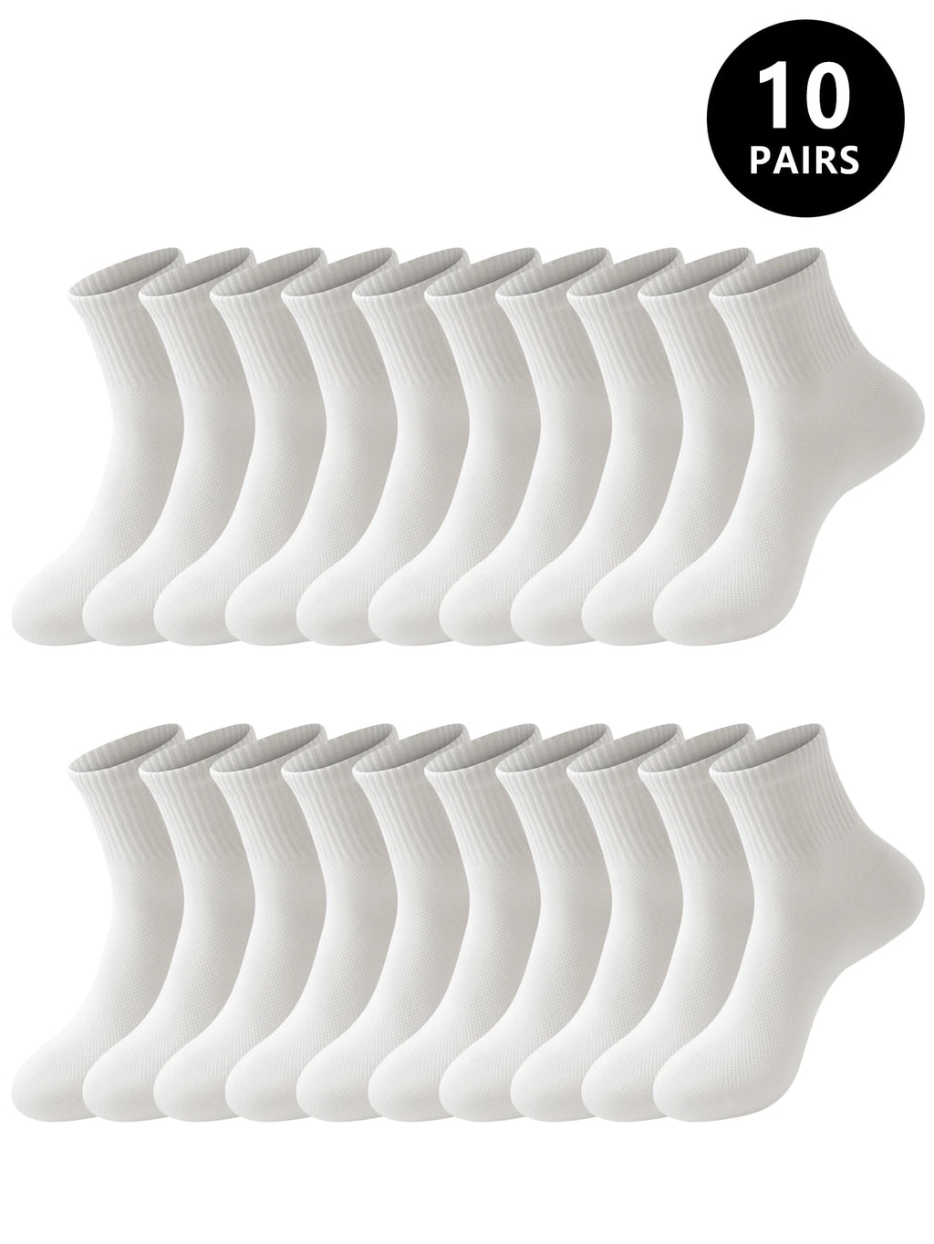 10 Pair Women Polyester Elastane Low Tube Ankle Socks