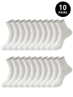 10 Pair Women Polyester Elastane Low Tube Ankle Socks