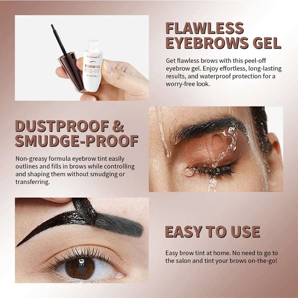 Waterproof Peel Off Eyebrow Tint Liquid Dyeing Cream