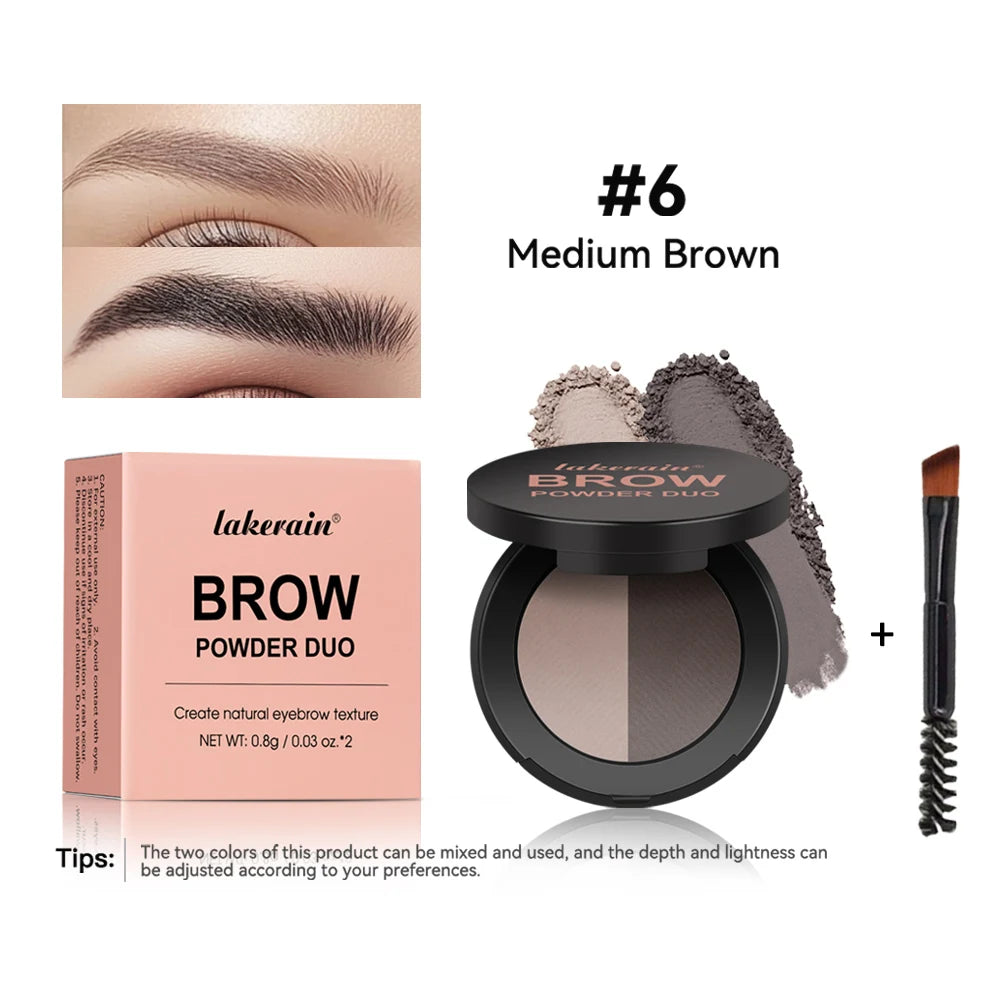 Dual Shade Eyebrow Powder Palette with Application Brush