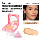 Pressed Powder Face Setting Compact With Integrated Phone Grip