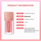 Waterproof Velvet Matte Liquid Blush with Mushroom Applicator