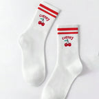 Polyester Elastane Blend Casual Mid Tube Socks 3 Pair Set