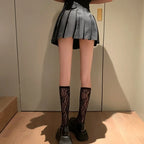 Women Nylon Floral Lace Mid Calf Socks