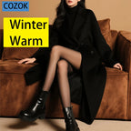 Thermal Fleece Lined Translucent Tights for Women
