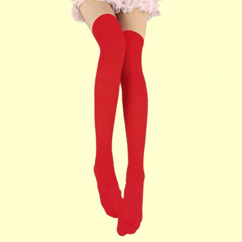 Red Nylon Polyester Slim Tights