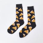 Unisex Pizza Printed Cotton Blend Casual Socks