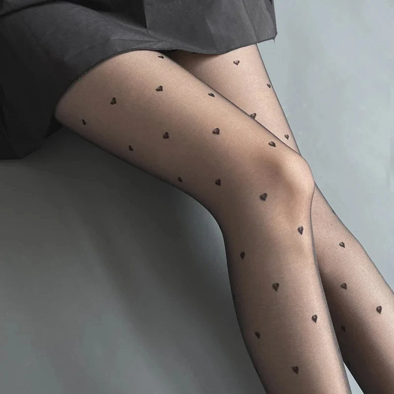Polyester Polka Dot Tights Skin Effect Thermal Stockings - 1