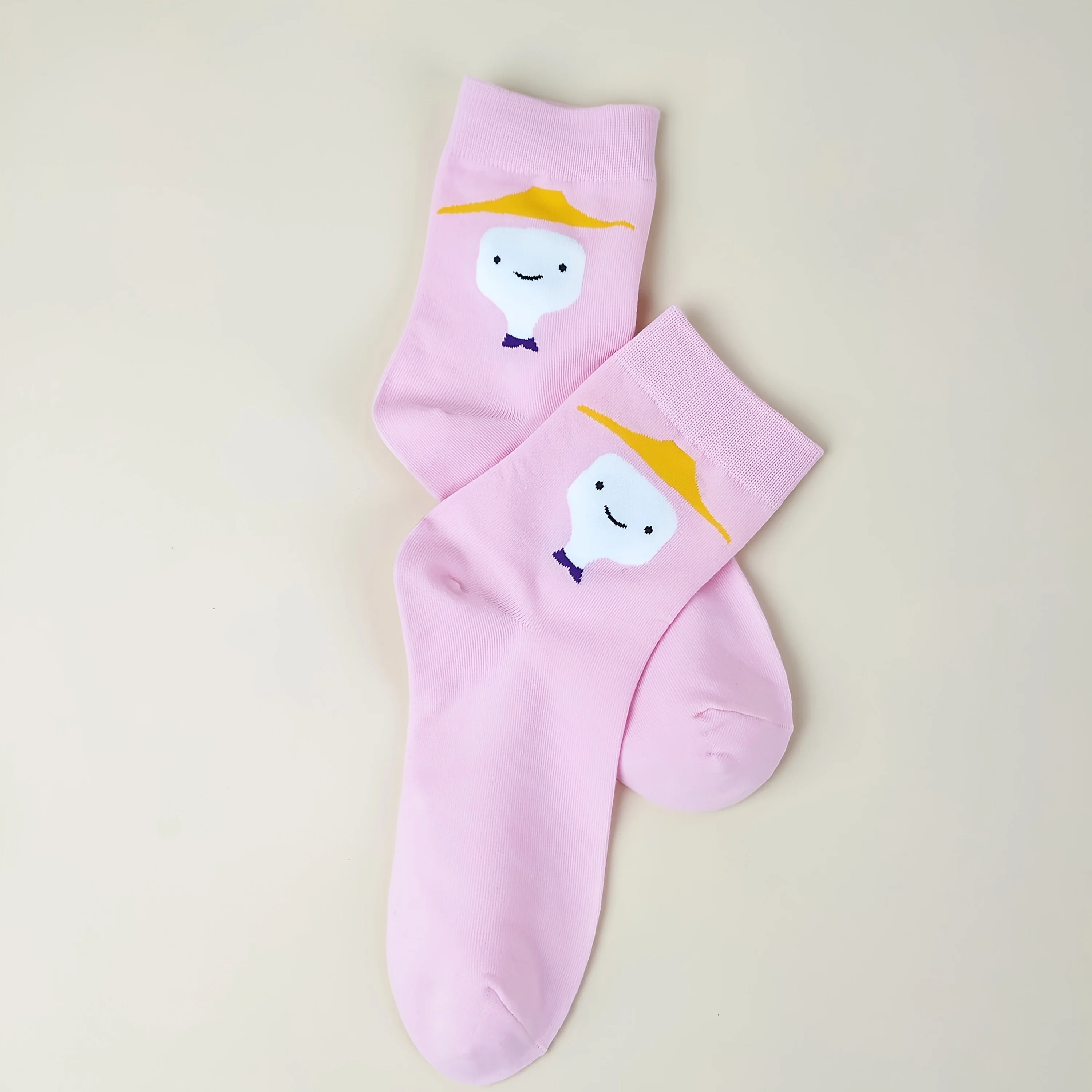 Cotton Blend Cute Character Print Low Tube Socks for Women