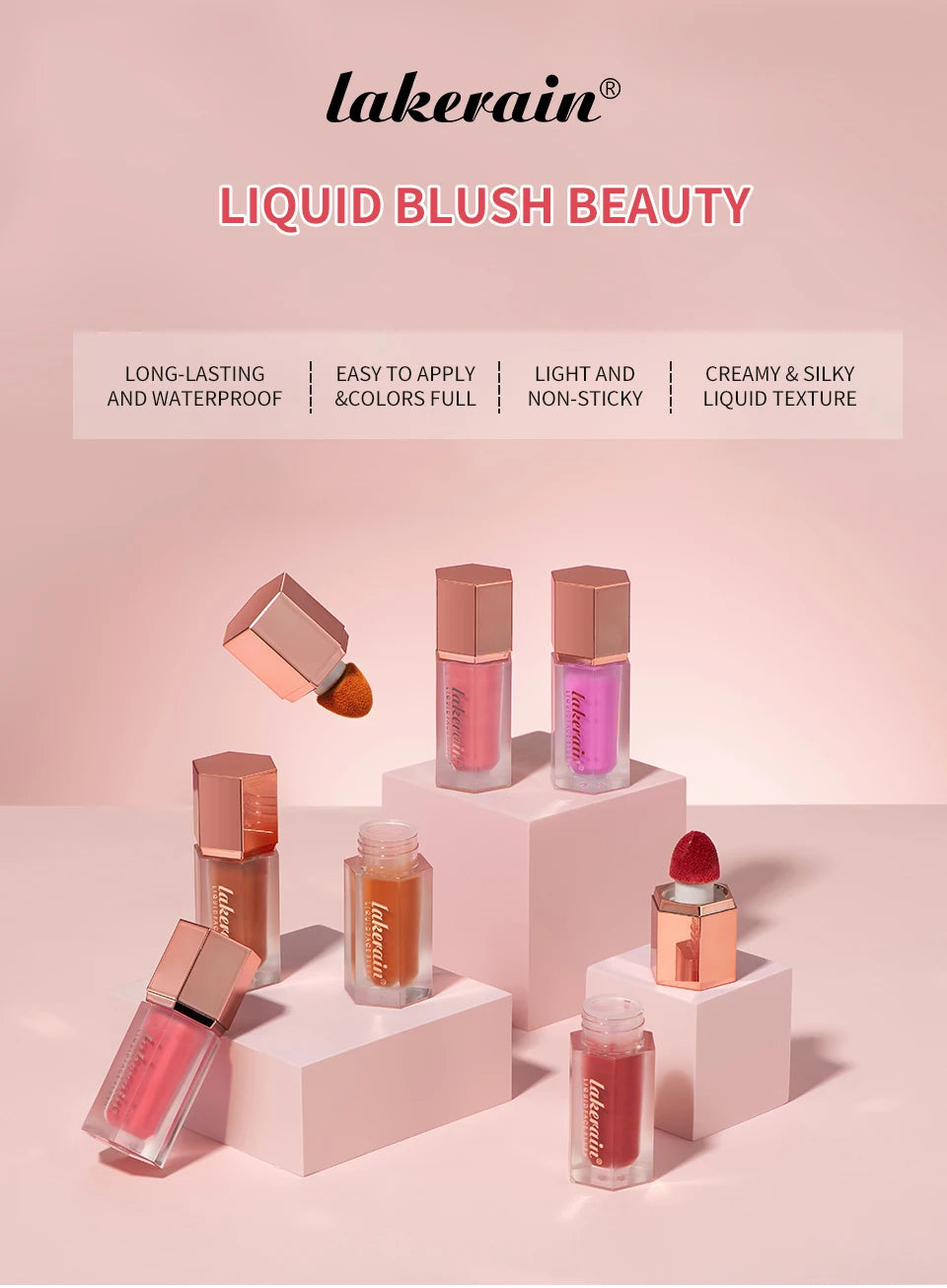 Waterproof Velvet Matte Liquid Blush with Mushroom Applicator - 7