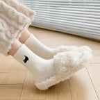 Plush Cartoon Mid Calf Socks Polyester Blend