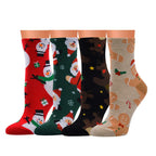 Polyester Elastane Christmas Print Casual Socks
